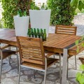 Masa pentru gradina Norah, 220 x 100 x 74 cm, lemn de salcam/inox