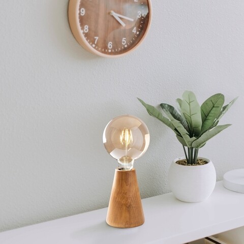 Lampa de masa, Kavuk – NT – 129, Sheen, 10 x 10 x 15 cm, 1 x E27, 40W, natural mezoni.ro