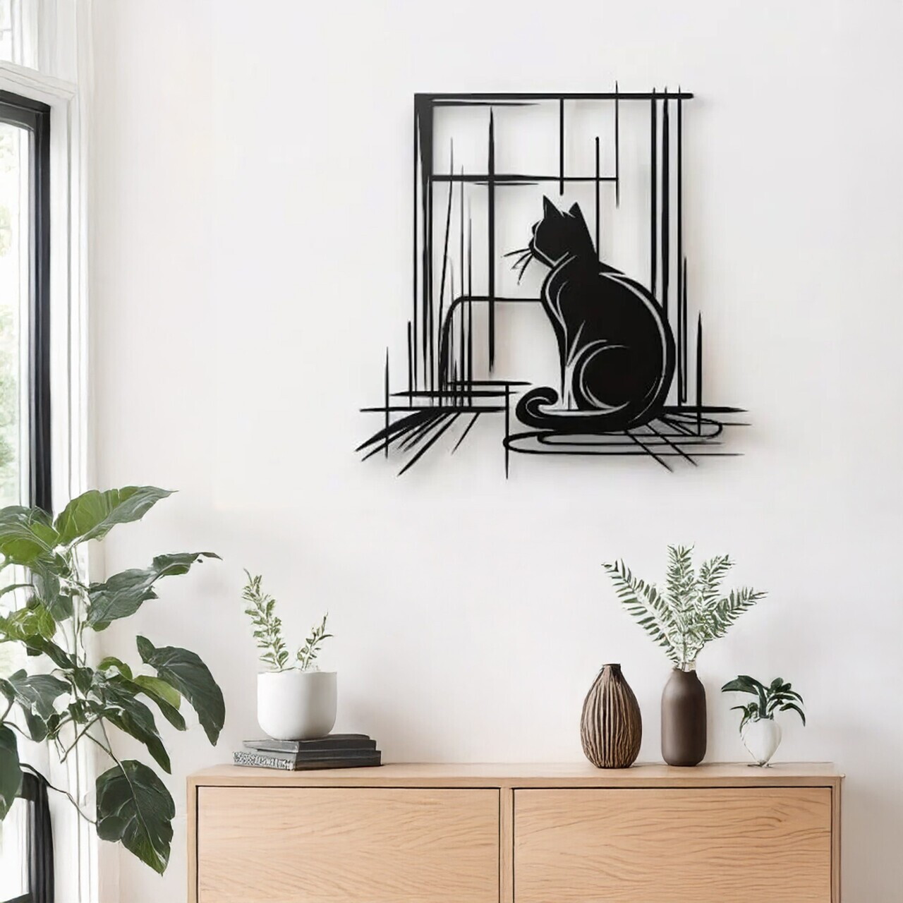 Decoratiune de perete, DCV-1025-MT, Dimensiune: 50 x 50 cm, Negru — imaginea 2