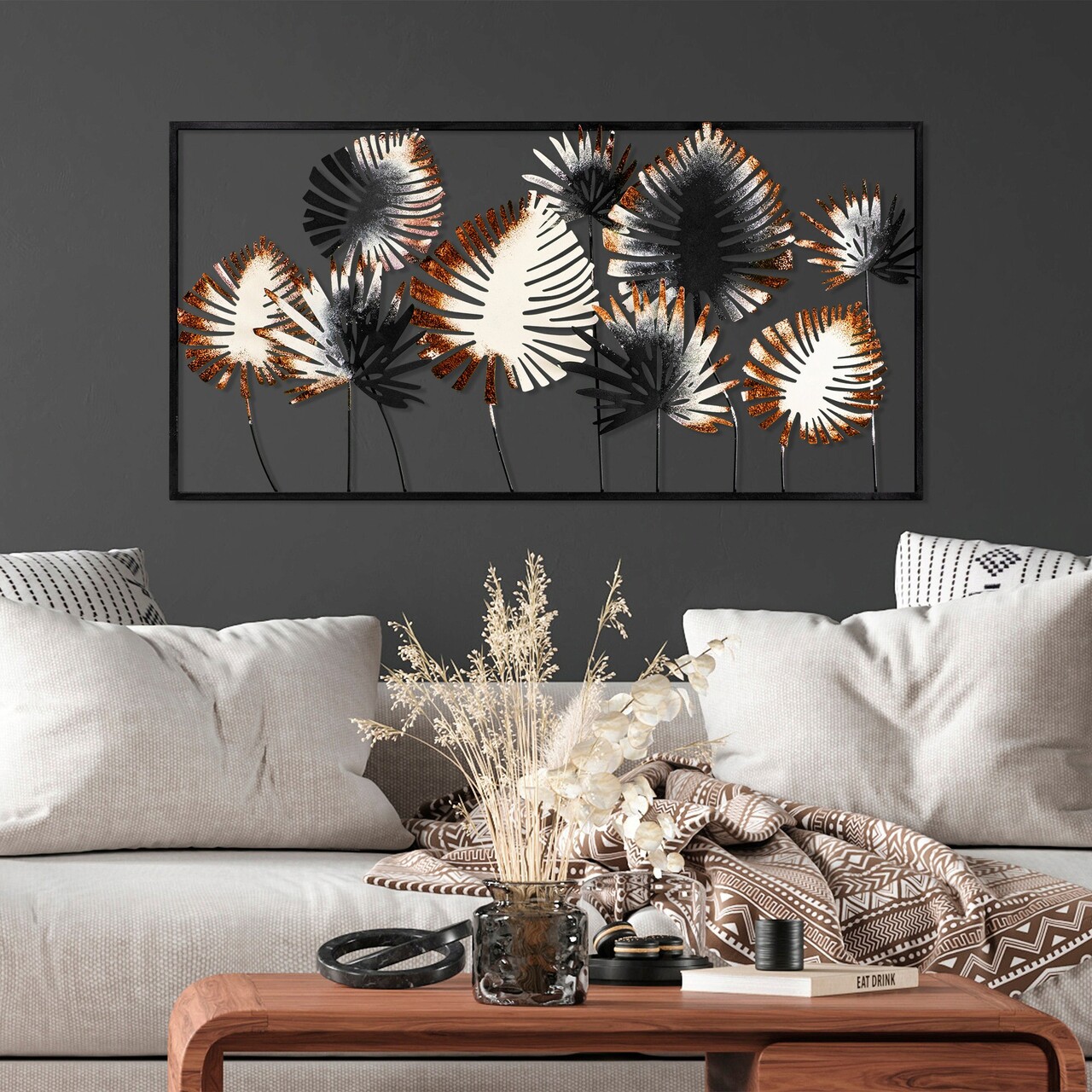 Decoratiune de perete, Yıldız 2, Metal, Dimensiune: 81 x 40 cm, Multicolor - 1 | YEO