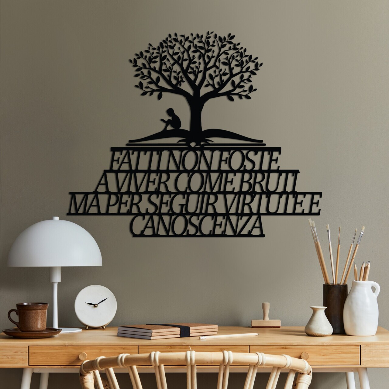 Decoratiune de perete, Fatti Non Foste 2, Dimensiuni: 55 x 47 cm, Negru