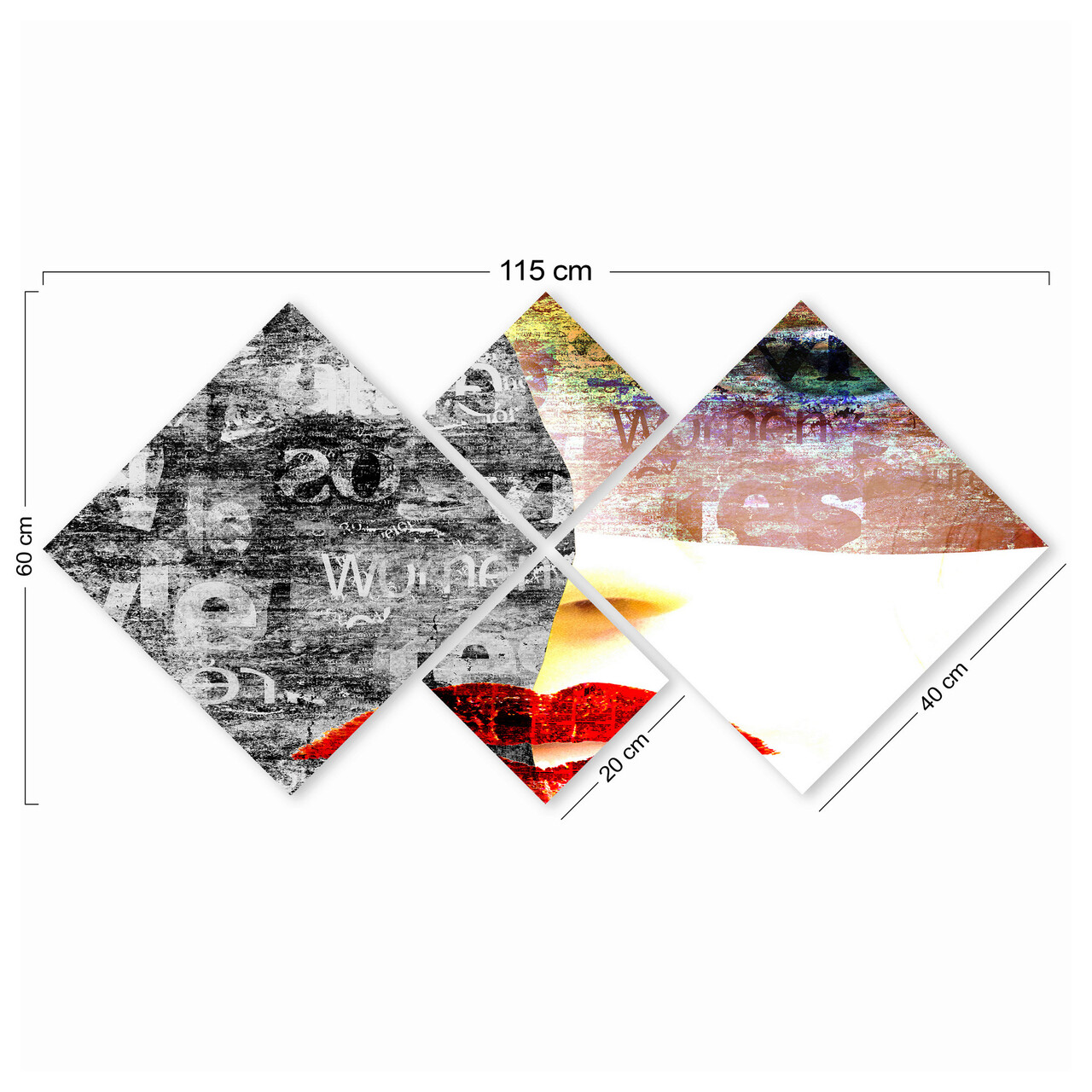 Set 4 tablouri decorative, 4MDF1530333083, MDF, Imprimat UV, Multicolor - 2 | YEO