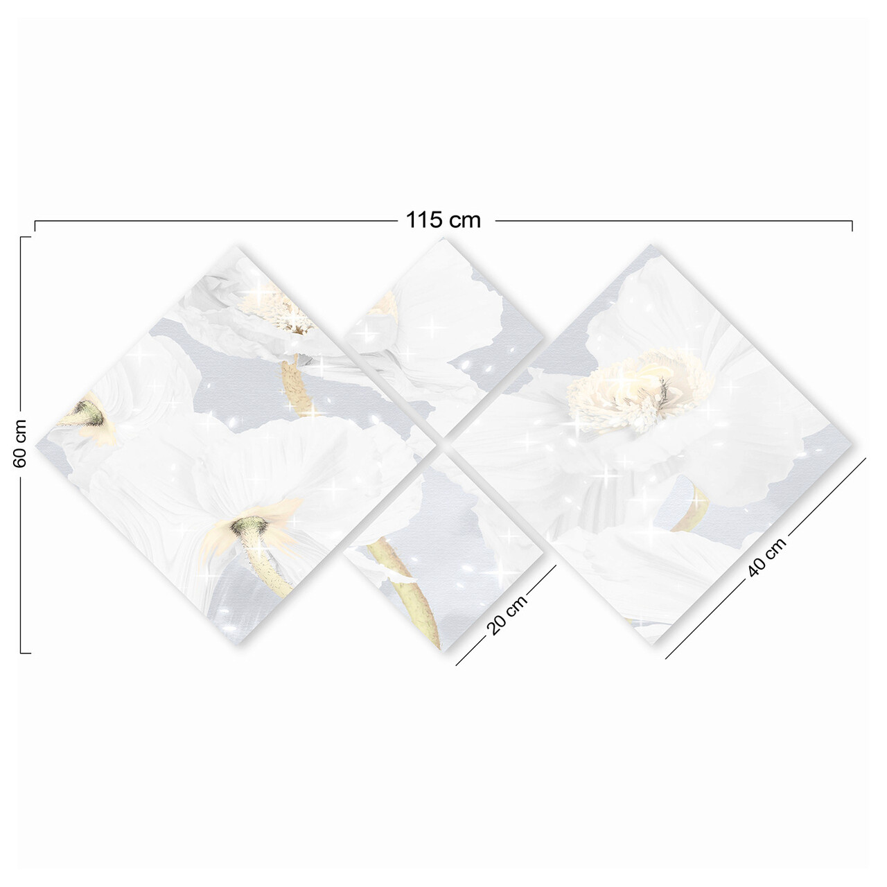 Set 4 tablouri decorative, 4MDF4484, MDF, Imprimat UV, Multicolor