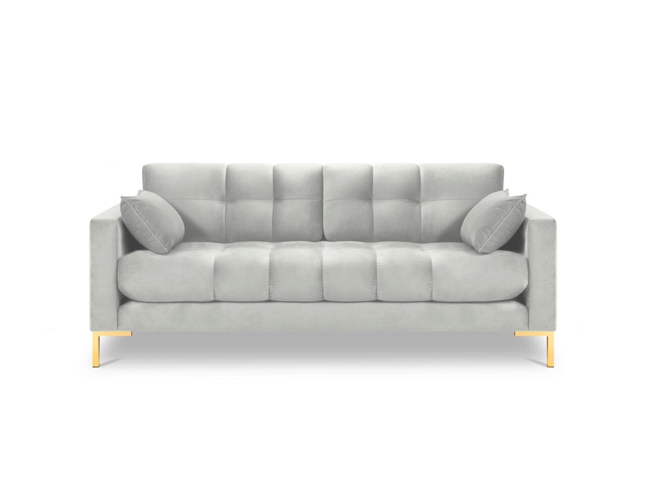 Canapea 3 locuri, Mamaia, Micadoni Home, GL, 177x92x75 cm, catifea, argintiu - 1 | YEO