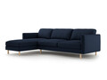 Coltar stanga 4 locuri, Eden, Micadoni, 286x150x90 cm, catifea, albastru inchis