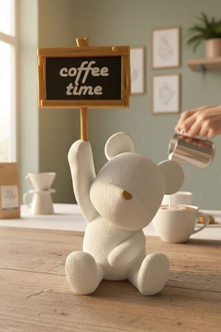 Suport lumanare, Coffee Time, Alb