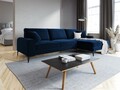 Coltar dreapta, Madara, Mazzini Sofas, 5 locuri, black legs, 254x182x90 cm, catifea, albastru regal
