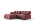 Coltar modular stanga 3 locuri, Bellis-51, Micadoni Home, 188x155x70 cm, catifea, roz
