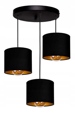 Candelabru tube, casa parasio, 3 x e27, 60 w, negru/auriu