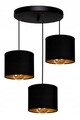 Candelabru Tube, Casa Parasio, 3 x E27, 60 W, negru/auriu