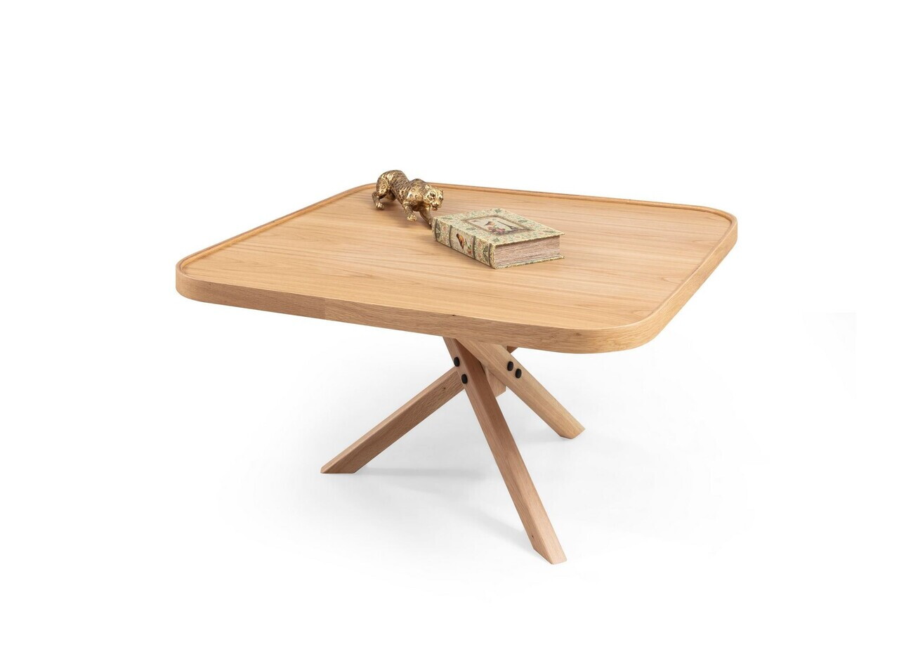 Masuta de cafea, Hanah Home, Oscar Kare 100, 100x48x100 cm, LEMN MASIV DE STEJAR, Stejar — imaginea 2