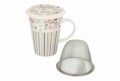 Cana cu infuzor Rose, Duo, 250 ml, portelan, multicolor