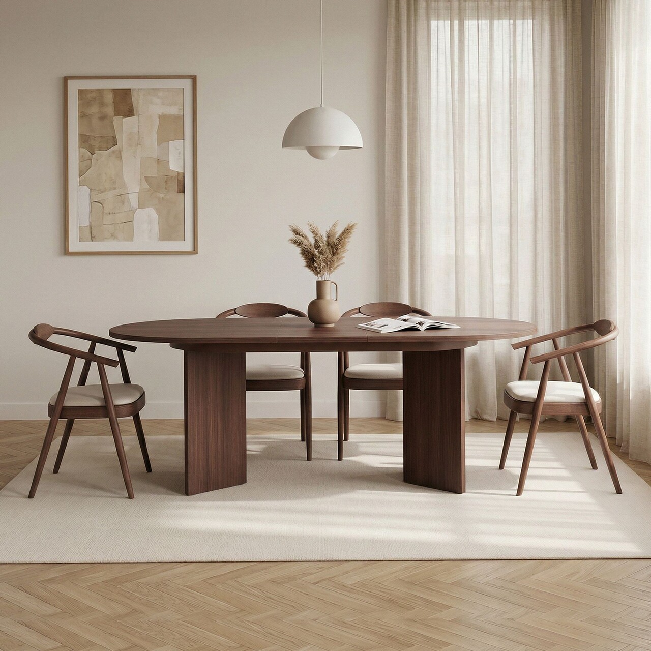 Masa extensibila, Hanah Home, Sorell, 160x75x90 cm, Maro - view 2
