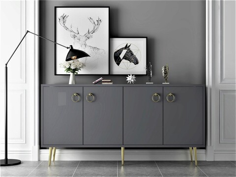 Consola, Olivia, Drop, 140x75x40 cm, PAL, Antracit mezoni.ro