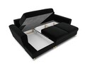 Coltar extensibil stanga 4 locuri, Moghan, Micadoni Home, GL, 241x145x88 cm, catifea, negru