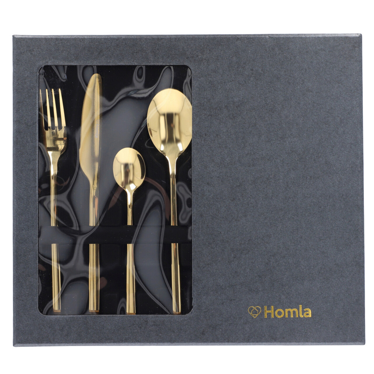 Set tacamuri 24 piese Aperi, Homla, inox tip 430, auriu - view 4