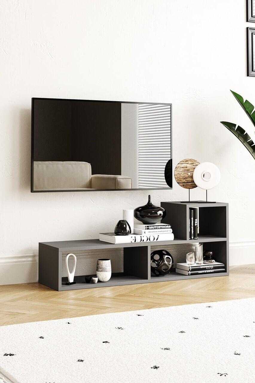 Comoda TV, Hanah Home, Bucak, 110x43x30 cm, Antracit