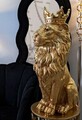 Figurina /sculptura decorativa King Leon, Mauro Ferretti, 30x42x74 cm, polirasina, auriu