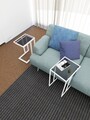 Set masute 3 piese, Caliente, Ibiza C, Alb / Fum