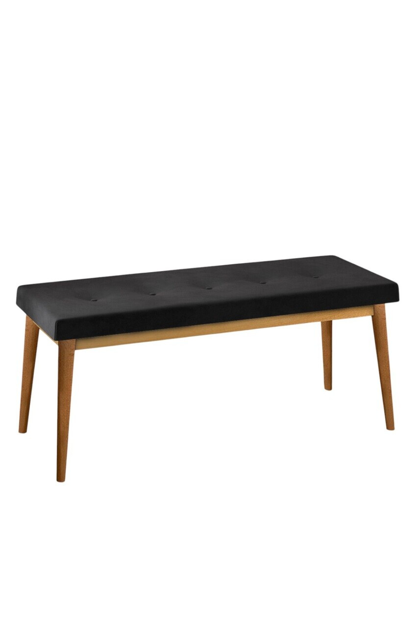Banca, Hanah Home, Arwen Bench, Negru / Lemn natural — imaginea 2