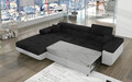 Coltar extensibil stanga 4 locuri ELTAP, Armd-19, Armando, 289x203x85 cm, lemn/poliester, negru/alb