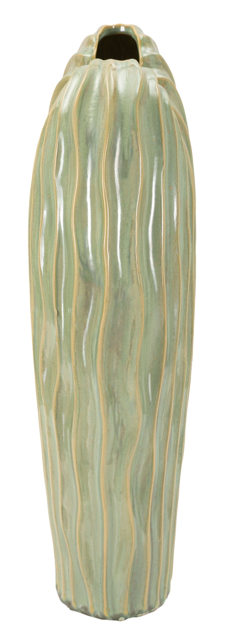 Vaza decorativa Venice, Mauro Ferretti, 27x14x46.5 cm, ceramica, verde