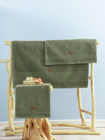 Set de prosoape, Cotton Box, Wellness, Bumbac, Verde