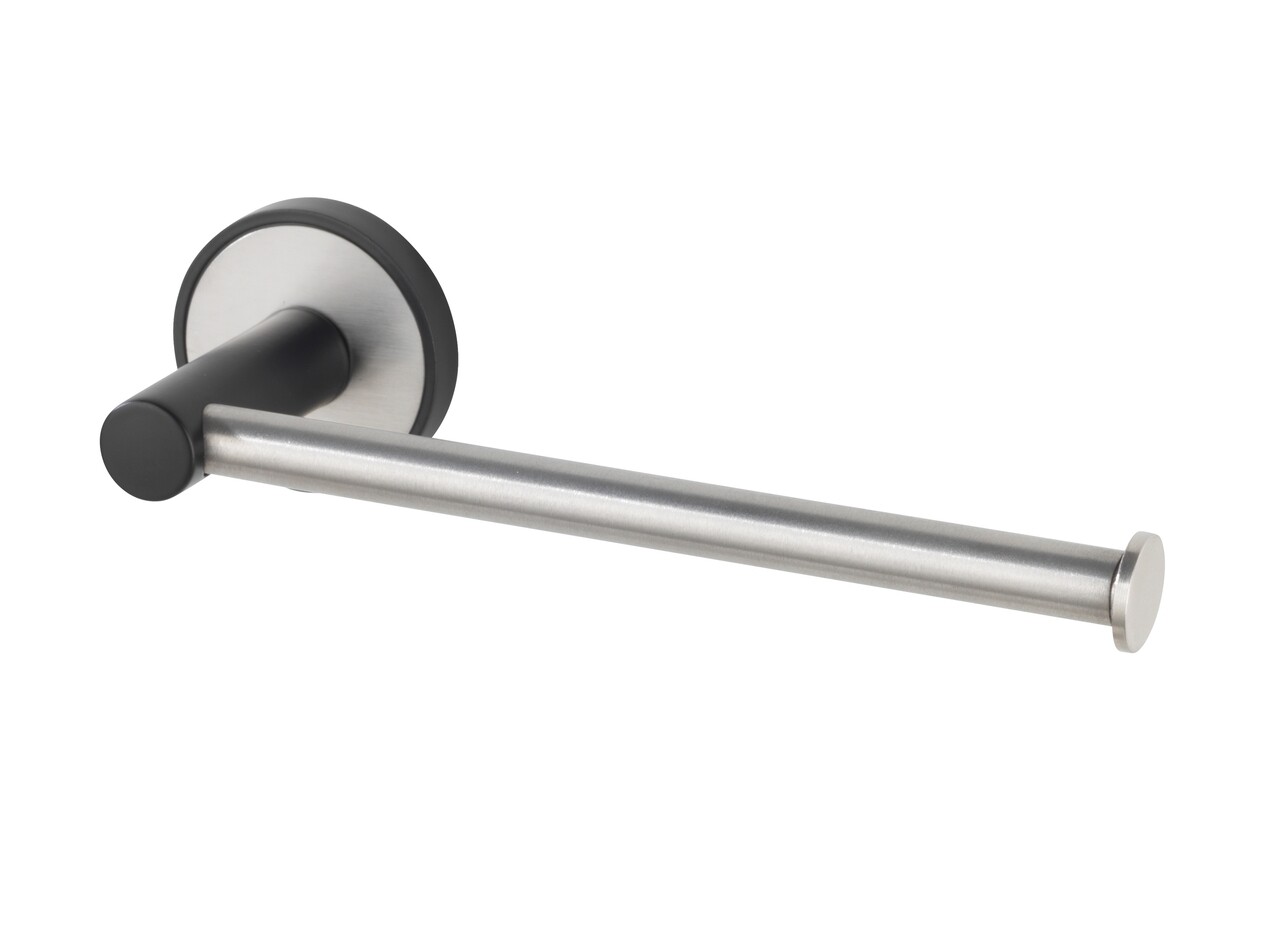 Suport hartie igienica, Wenko, UV-Loc, Udine, 17 x 5 x 6 cm, inox, gri/negru - 2 | YEO