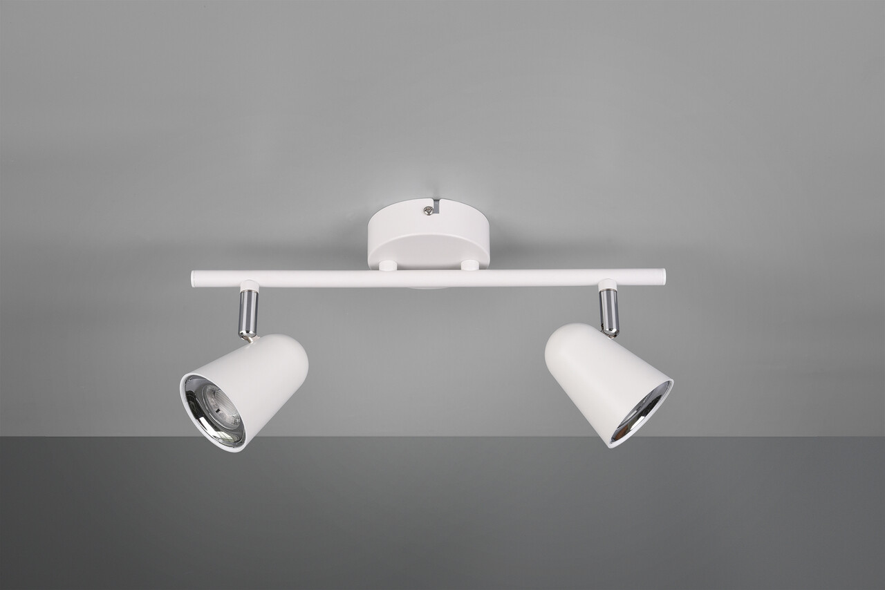 Plafoniera Toulouse, RL, 34x9x17 cm, 3.5W, 2x SMD, plastic, alb mat/argintiu