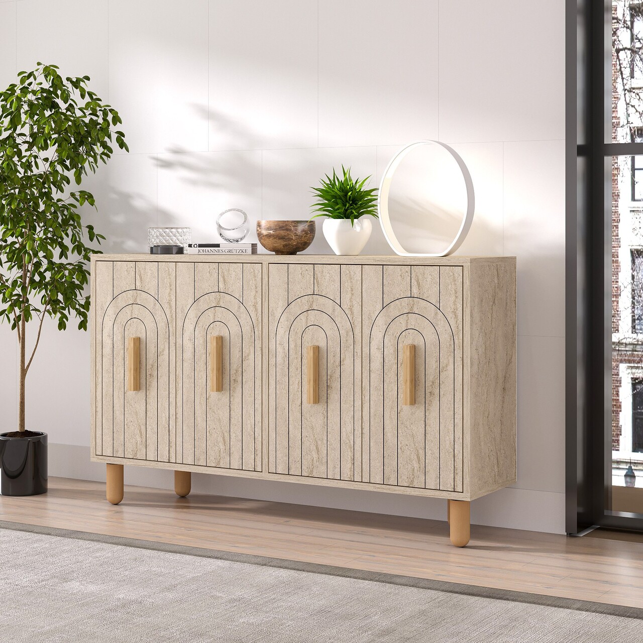 Consola, Odessa, Tiger, 120x73.6x29.6 cm, Travertin - 1 | YEO