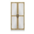 Dulap pentru haine, Minerva, Kale Mirror Walnut, 90x190x52 cm, PAL, Maro