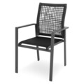 Scaun suprapozabil, Mauro, L.56 l.62 H.92, aluminiu/fibre sintetice/textilina, gri/negru