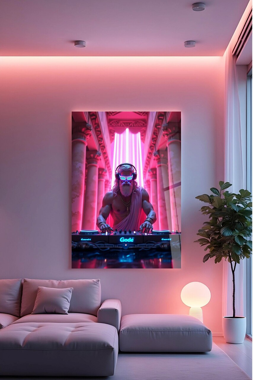 Tablou decorativ Hhlneon0029 70 x 100 cm Multicolor