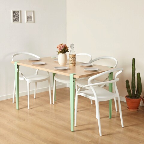 Masa, Logg, Pineios, 150x75x75 cm, Lemn / Verde menta Logg