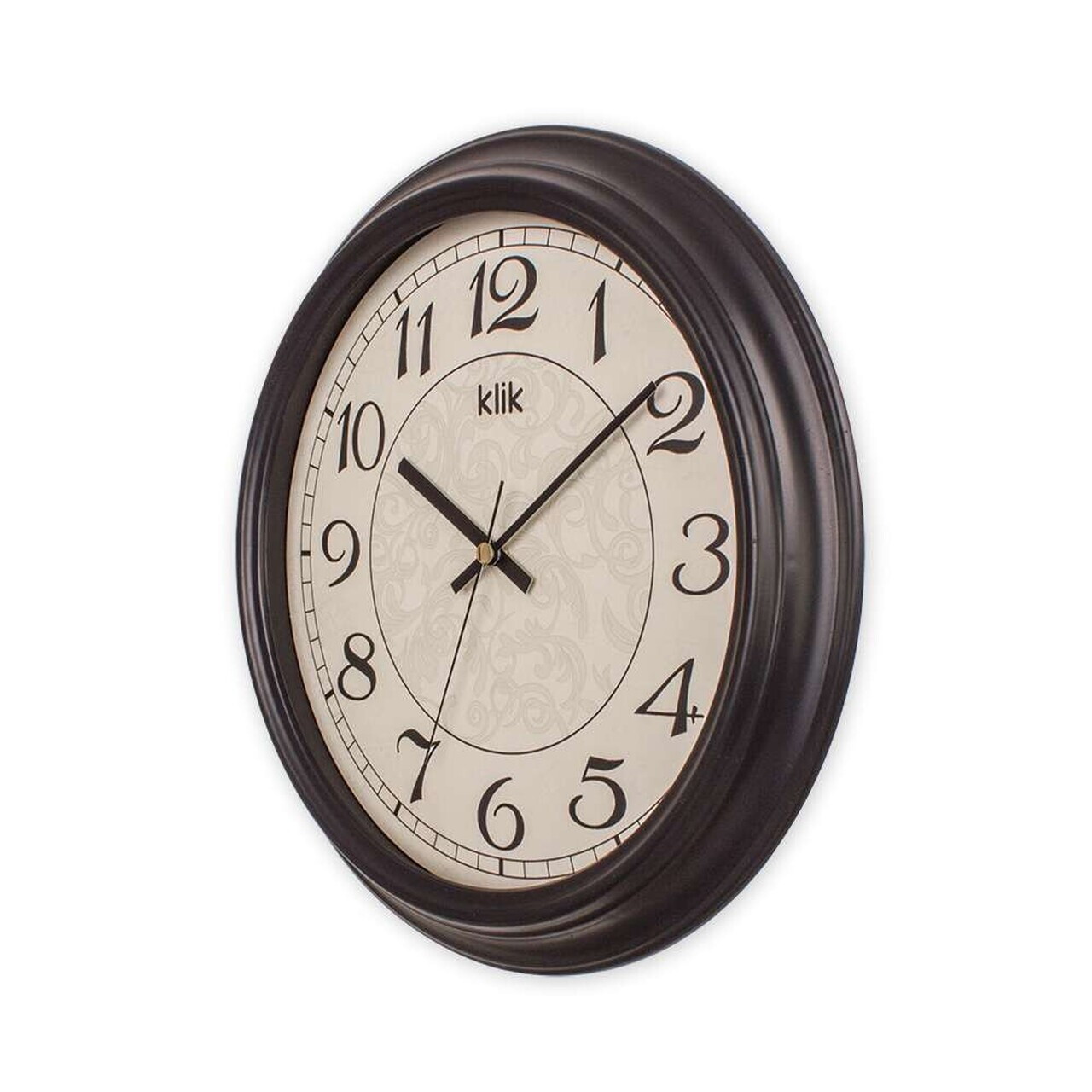 Ceas de perete decorativ, Alfa, 90% PLASTIC/10% STICLĂ, Dimensiune: 31 x 31 cm, Negru — imaginea 3