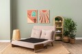 Canapea extensibilă cu 2 locuri, Futon, 859FTN2727, Metal , Bej