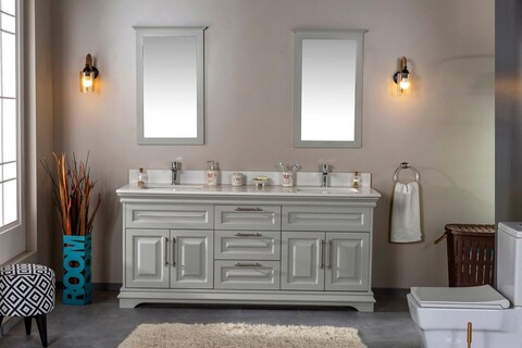 Set mobilier de baie (3 piese), Jussara, Huron 72, Gri Jussara