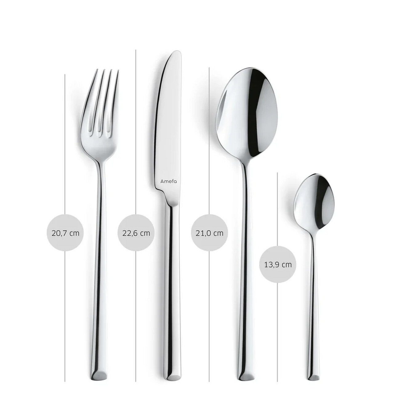 Set tacamuri 24 piese Amefa, Metropole, inox 18/10, argintiu — imaginea 8