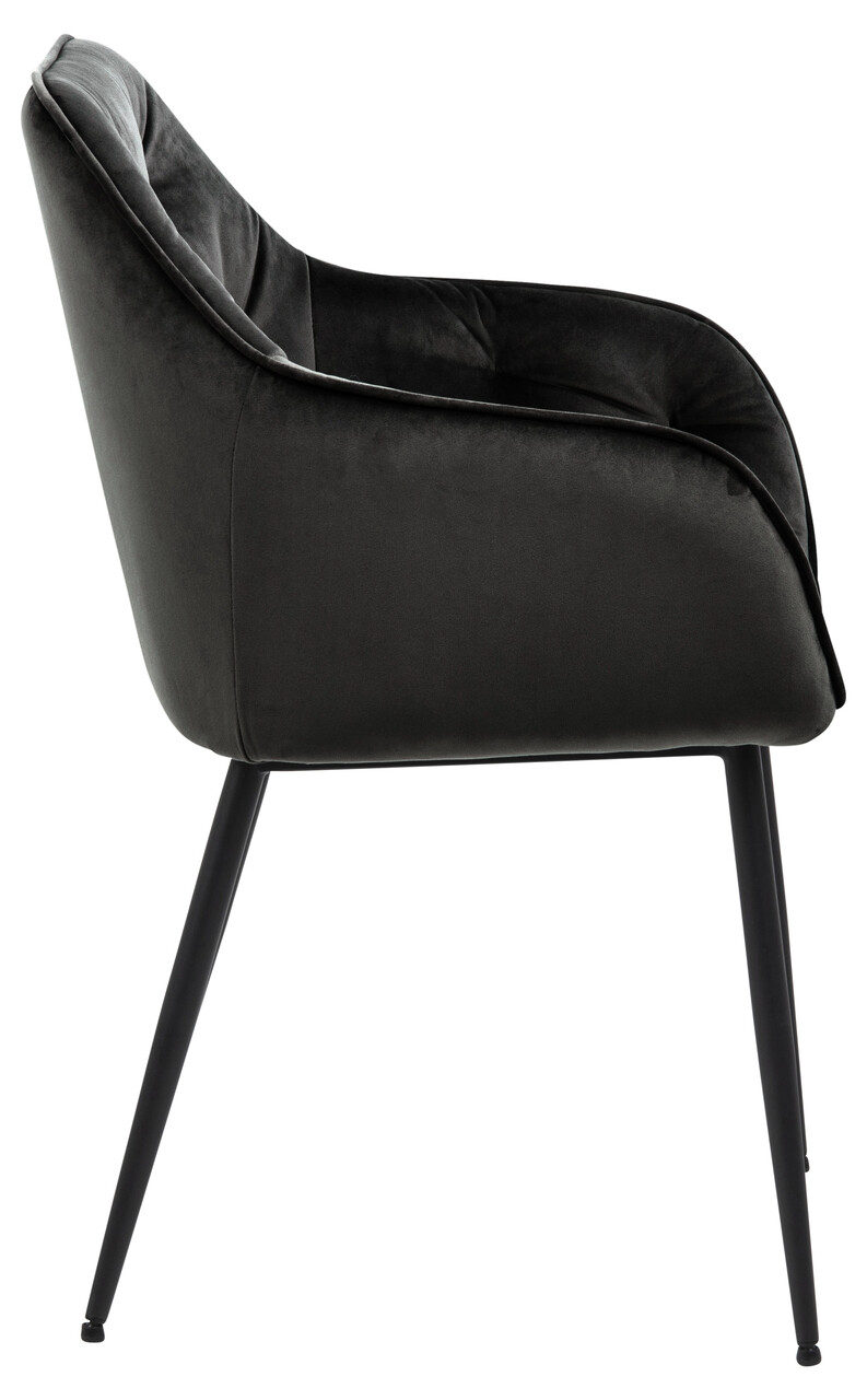 Scaun Brooke, Actona, 58x55x83 cm, catifea/otel, gri maro - view 9