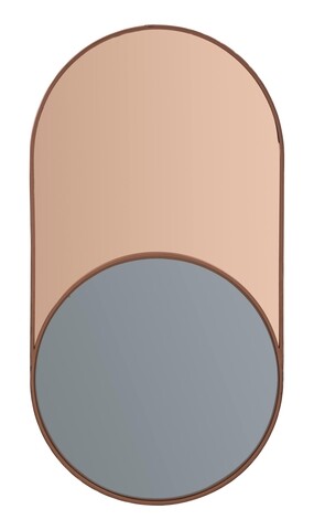 Oglinda decorativa soft, mauro ferretti, 40x75 cm, metal, roz