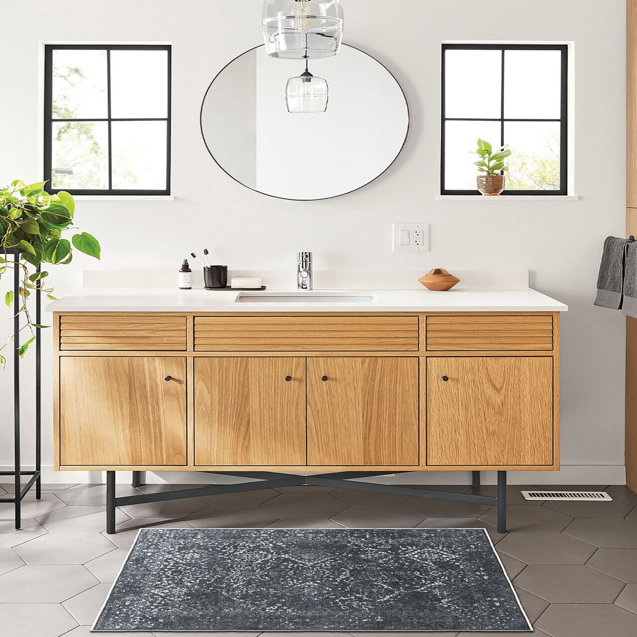 Covor, Kece-Fr19, 80x300 cm, Negru — imaginea 2