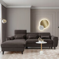 Coltar extensibil stanga 4 locuri ELTAP, Foble, 267x196x100 cm, lemn/poliester, maro inchis