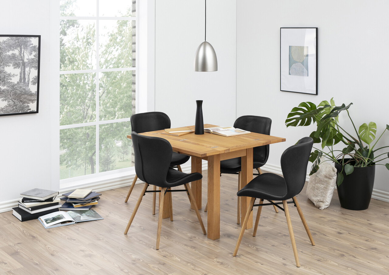 Scaun Batilda -A1, Actona, 47x53x82.5 cm, piele ecologica/lemn de stejar, negru - view 2