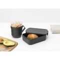 Set caserola pranz si bol supa 2 piese, Brabantia, Make&Take, 1.1 L, 600 ml, plastic, gri inchis