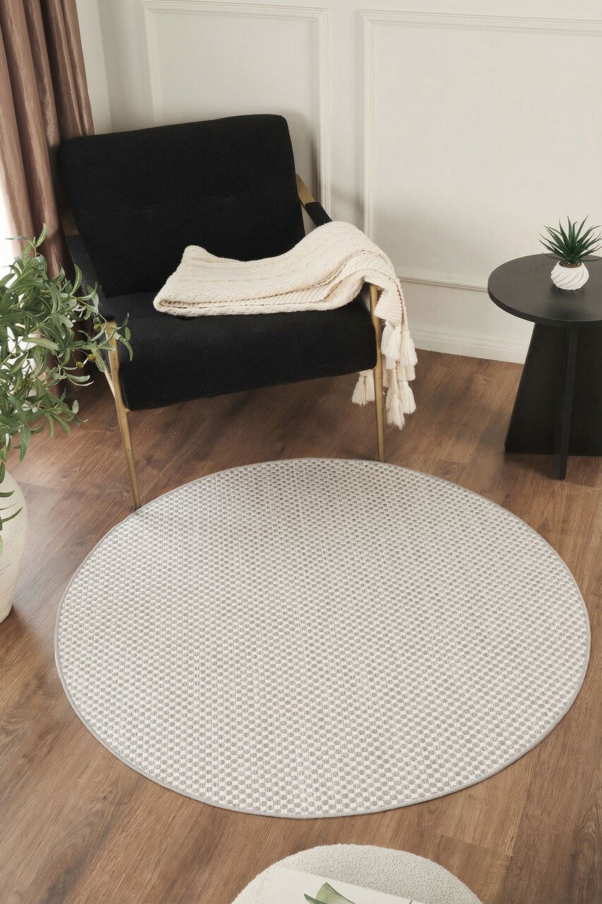 Covor (120 cm) Sisalux 3082 Round 120x120 cm Alb/Gri