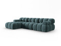 Coltar modular stanga 4 locuri, Bellis-51, Micadoni Home, 282x155x70 cm, catifea, turcoaz
