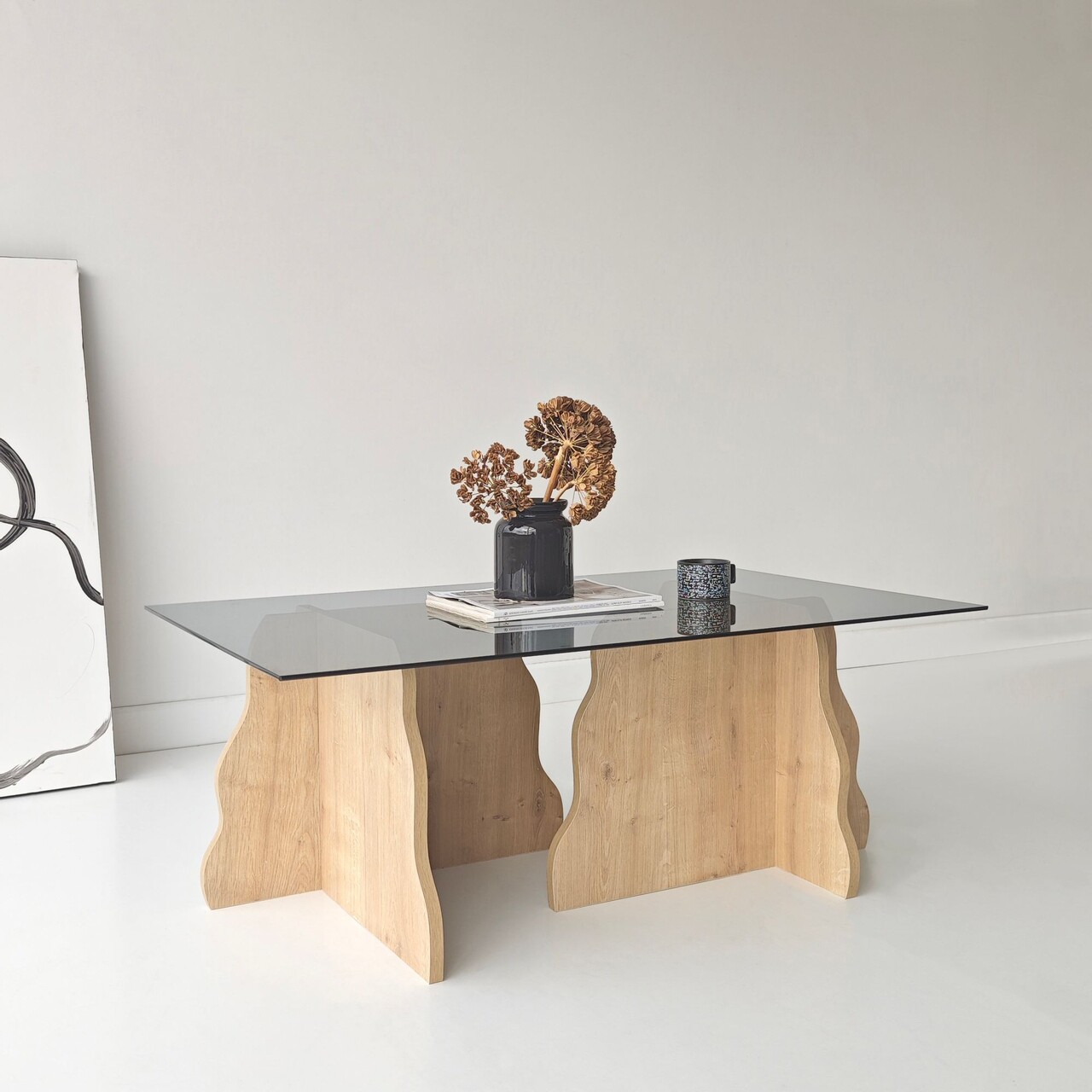 Masuta de cafea, Hanah Home, Canyon, 105x40x65 cm, Stejar Safir / Fume - view 5