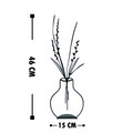 Decoratiune, Flowerpot, 15x46 cm, Metal, Negru