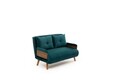 Canapea extensibilă cu 2 locuri, Futon, 859FTN2719, Metal , Verde petrol