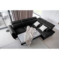 Coltar extensibil dreapta 4 locuri ELTAP, RT-10SAV, Noble, 255x201x100 cm, lemn/poliester, negru